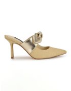 NINE WEST Saboti cu varf ascutit si funda decorativa Demmure - Auriu/Maro camel