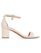 NINE WEST Sandale cu toc dama bej - piele ecologica