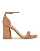 NINE WEST Sandale cu toc masiv Ilea - Maro camel