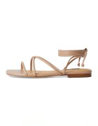 NINE WEST Sandale din piele ecologica cu talpa plata si varf patrat Mikila - Maro nisip