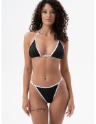 NL4YOU Costum de baie cu logo - 2 Piese - Alb/Negru