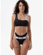 NL4YOU Costum de baie din doua piese cu imprimeu logo - Negru stins