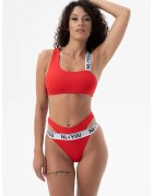 NL4YOU Costum de baie din doua piese cu logo - Caramiziu