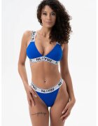NL4YOU Costum de baie din doua piese cu logo contrastant - Albastru royal