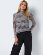 Noisy May Tricou imprimeu camuflaj - maneci lungi - decolteu rotund - gri - elastan