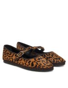 Nokwol Balerini piele naturala - imprimeu leopard - maro