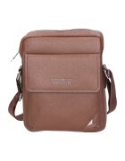 Northampton Polo Club Geanta crossbody de piele ecologica cu buzunar cu clapa 24505 - Maro deschis
