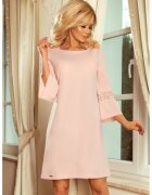 Numoco Rochie cu maneci din dantela - - Roz