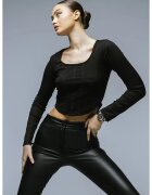 Nympha Clothing Bluza crop cu decolteu patrat - Negru