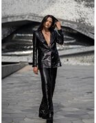 Nympha Clothing Pantaloni evazati cu paiete Leo - Negru