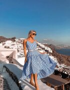 Nympha Clothing Rochie in dungi Oia - Albastru