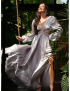 Nympha Clothing Rochie maxi cu slit pe picior si decolteu adanc - Gti