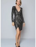 Nympha Clothing Rochie stralucitoare cu decolteu adanc in V - Negru