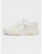 OFF-WHITE Pantofi sport din piele ecologica cu talpa plata si insertii din plasa - Alb optic/Alb murdar