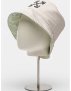 OFF-WHITE Plarie bucket cu logo brodat - Bej