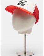 OFF-WHITE Sapca trucker cu logo brodat - Alb/Negru/Coral