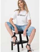 OFF-WHITE Tricou din bumbac cu imprimeu logo - Alb/Negru
