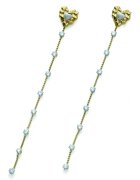 Oliver Weber Cercei drop decorati cu zirconia - Alb/Auriu