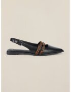 Oltre Balerini slingback din piele ecologica - Negru