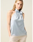 Oltre Bluza cu decolteu halter - fara maneci - Albastru deschis