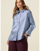 Oltre Camasa din satin cu dungi - Maro cognac/Albastru lavanda