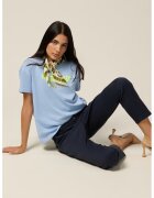 Oltre Pantaloni crop din amestec de lyocell cu buzunare oblice - Albastru ultramarin