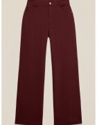 Oltre Pantaloni din amestec de bumbac cu buzunare si croiala ampla - Visiniu