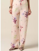 Oltre Pantaloni drepti cu model floral - Visiniu/Bej deschis