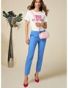 Oltre Pantaloni drepti din amestec de bumbac - Albastru royal