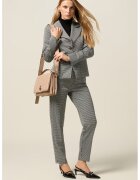 Oltre Pantaloni in carouri cu talie medie - Gri melange