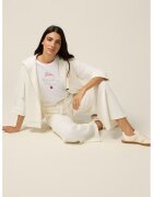 Oltre Pantaloni relaxed fit din amestec de modal cu pensa frontala - Alb