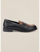 Oltre Pantofi loafer din piele ecologica cu animal print - Negru