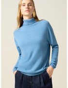 Oltre Pulover uni cu guler inalt - Albastru deschis