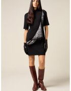 Oltre Rochie scurta cu maneci scurte - Negru/Gri deschis