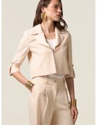 Oltre Sacou crop cu model uni - Alb fildes