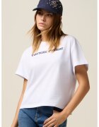 Oltre Tricou lejer cu text - Alb/Bleumarin