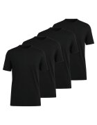 OLYMP Set de tricouri din bumbac cu model uni - 4 piese - Negru