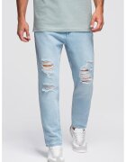 OMBRE Blugi drepti cu striatii - Albastru pastel