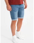 OMBRE Blugi scurti cu aspect decolorat - Albastru prafuit/Albastru lavanda