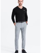 OMBRE Bluza cu decolteu in V si detaliu logo - Negru