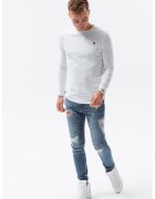 OMBRE Bluza cu decolteu la baza gatului - Alb optic