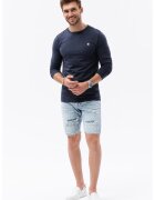 OMBRE Bluza cu decolteu la baza gatului - Bleumarin
