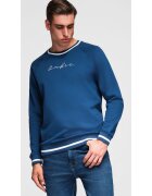 OMBRE Bluza cu maneci raglan si detalii contrastante OM-SSNZ-0244 - Albastru inchis