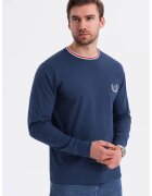 OMBRE Bluza de bumbac cu logo - Bleumarin