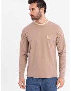 OMBRE Bluza de bumbac cu logo - Maro camel