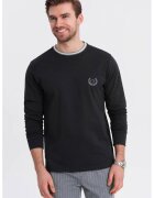 OMBRE Bluza de bumbac cu logo - Negru