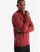 OMBRE Bluza de trening cu decolteu in V si model uni - Coral