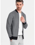 OMBRE Bluza de trening cu fermoar - Alb/Negru