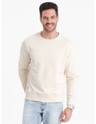 OMBRE Bluza de trening din bumbac cu decolteu la baza gatului - Crem