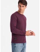 OMBRE Bluza de trening din bumbac cu model uni - Visiniu